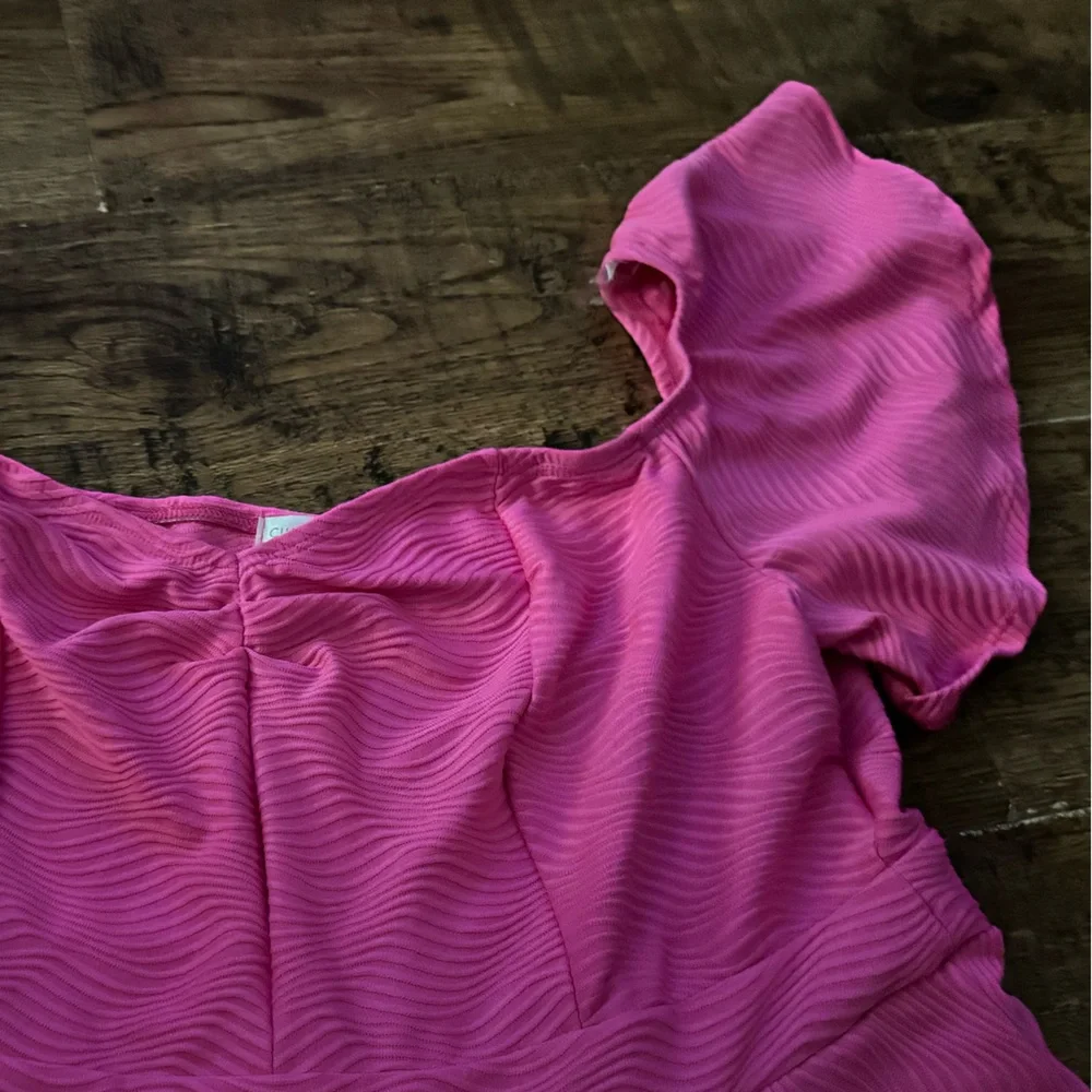 Hot pink plus skirted romper dress 2X NEW